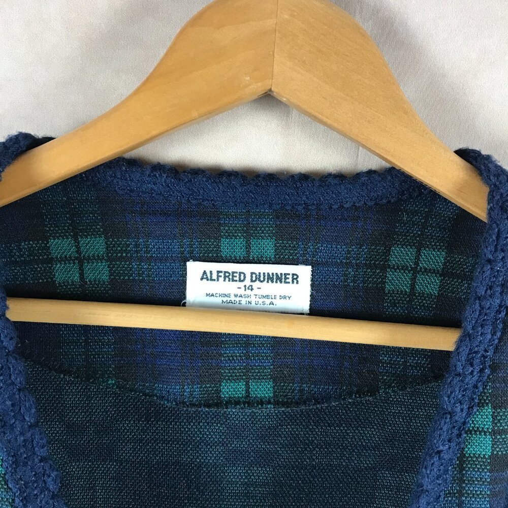 Vintage Alfred Dunner plaid knit blazer Jacket 14 - Picture 4 of 6